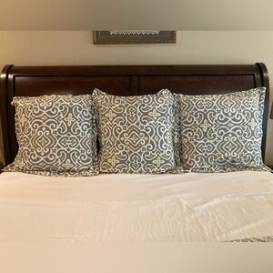 Gray and Gold with cream background Patterned Euro Shams (3) inserts not incl.